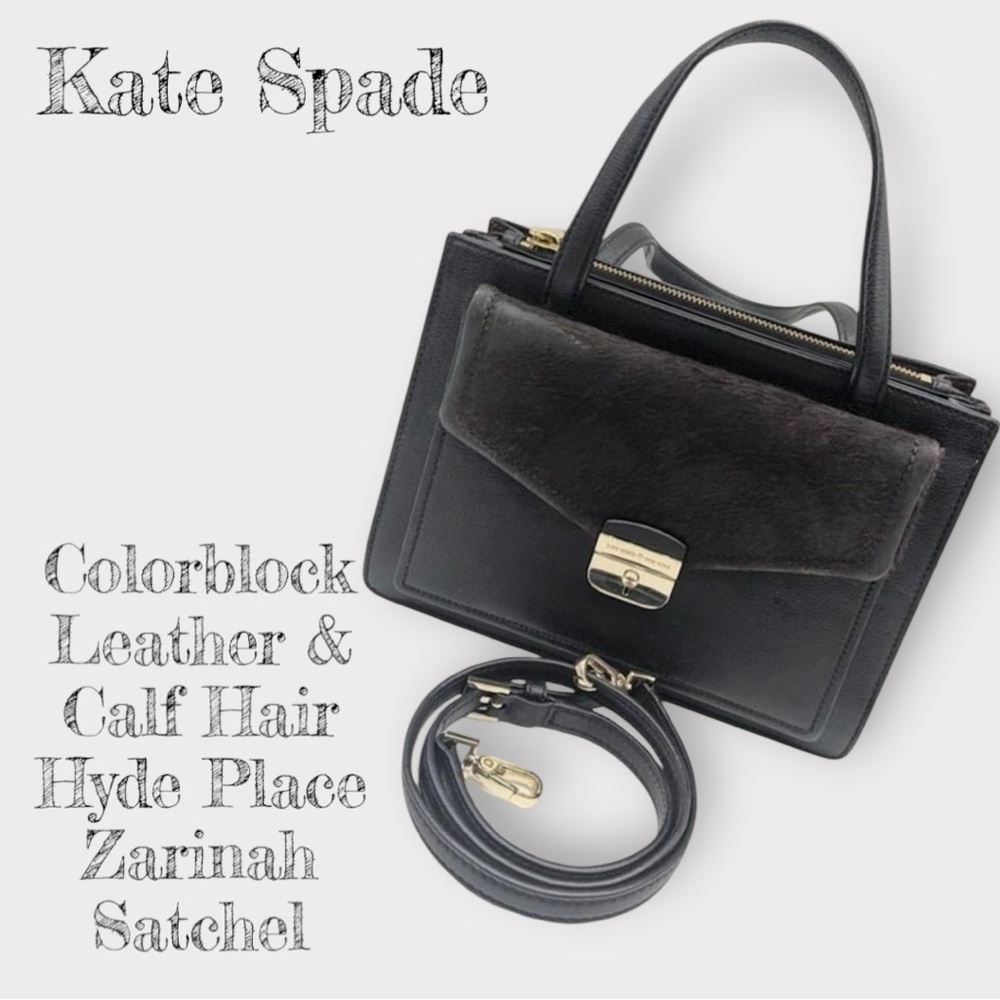 Kate Spade Colorblock Leather & Calf Hair Hyde Place Zarinah Satchel — RARE bag